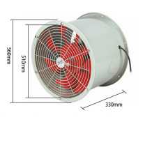 海狮 防油防潮耐高温轴流风机 500-2P高速380v 管道式 纯铜电机 铝叶轮
