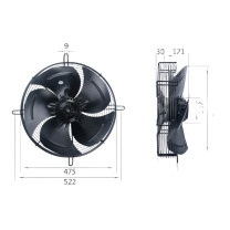 弘科 外转子轴流风机冷库冷干机冷凝器风扇 YWF4D-450S 380V