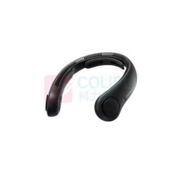 几素 挂脖风扇 5000mAh 5档风力 16.5h劲风续航 360°环绕健康风 (深黑色)