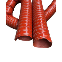 罗德力 矽胶硫化耐高温钢丝风管 内径63-65mm/4米 (红色)