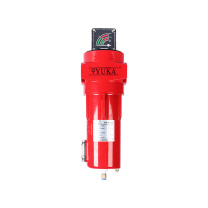 YUKA 压缩空气过滤器 YD068 RC1” 流量3.6m³/min 过滤精度0.01μm 含油量0.01mm/m³ 带压差表+液位镜+排水阀
