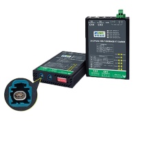 智嵌物联 2+2千兆百兆车载以太网交换机 ZQWL-AES6202-L T1端罗森博格接口 网口为RJ45接口