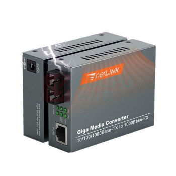 netLINK 电信级光纤收发器 光电转换器 千兆单模双纤20KM 外电 一对 HTB-GS-03