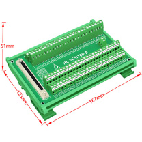 美外 SCSI100转接板 HL-SCSI100-A 中继端子台导轨安装 兼容ADAM-39100及DIN-100S-01 DIN导轨安装