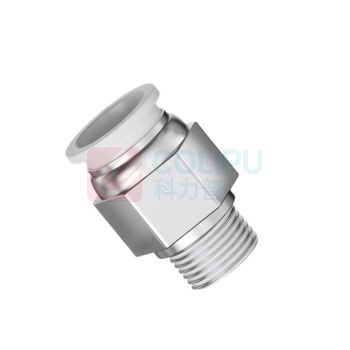 辽誉 304不锈钢快速接头快插螺纹直通 PC12-02 快插12mm-外螺纹1/4 10个/包