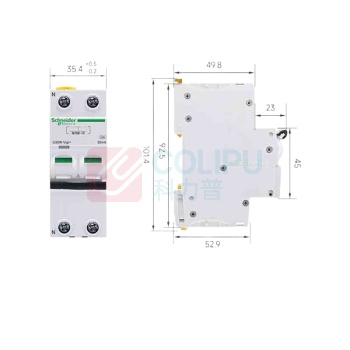 施耐德 Schneider 漏电保护开关 A9D65216 IC65N Vigi+ 2P C16A ELE 30mA