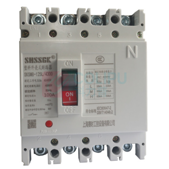 赛时工控 SHSSGK 塑料外壳式断路器 SKSM8-125L/4300 4P 100A / (浅灰)