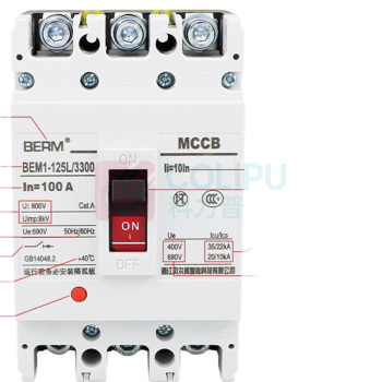 BERM BEM1 (总制) 塑料外壳断路器 BEM1-125L/3300 电流:125A