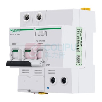 施耐德 Schneider 带漏保断路器空气开关 iC65N 2P 16A 货号A9F18216+A9V57240