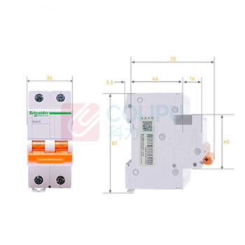 施耐德 Schneider 空气开关 EA9AN2PC40A 2P C40A E9系列小型家用微型断路器 空开 不带漏保