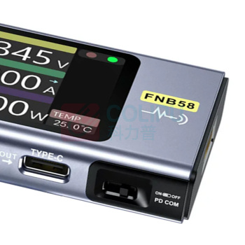 FNIRSI USB电压电流表 FNB58 Type-C快充蓝牙版 (枪色)