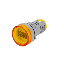 NIN 22mmLED数显指示表双数三数显AC交流电流表电压表频率表带线 圆形常规AC频率表 黄色 AD101-22HZ-SY