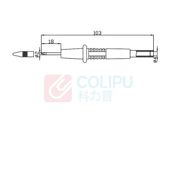 汇君 HJUN 2mm探针测试探笔仪器仪表测试探针1000V4mm插孔 tz007-bl (黑色)