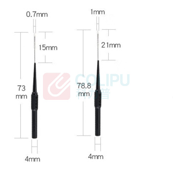 汇君 HJUN 0.7mm/1mm测试探针测试刺破线表棒背针万用表笔 1mm tz004-bl (黑色)