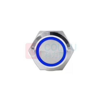 NORTTON 金属按钮开关 NTKG824 8脚位带灯;DC24V;蓝;自锁式;φ16;5A;带插座线150mm