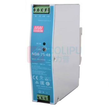 明纬 开关电源 导轨安装电源 NDR-75-48 48V 1.6A