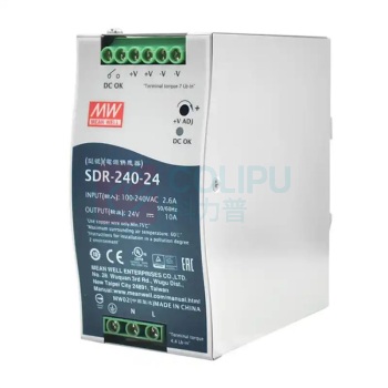 明纬 导轨电源 不含检测报告 SDR-240-24 带适配器和安装轨道 AC220V/DC24V