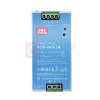 明纬 开关电源 NDR-240-24 24V 10A输出 无配线125.2*113.5*63mm