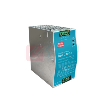 明纬 导轨式开关电源 NDR-240-24 输入100-240VAC 2.8A 输出24V 直流 10A 63*125.2*113.5mm