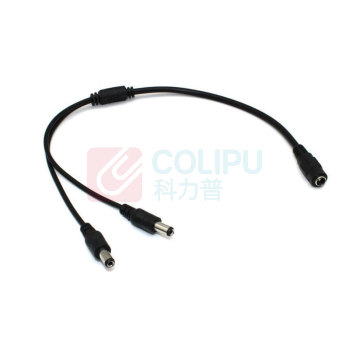 罗德力 摄像机一分二监控电源线 DC5521 5.5*2.1 一母分二公40厘米