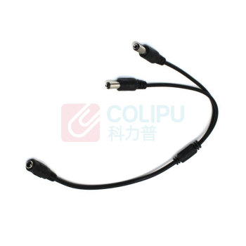 罗德力 摄像机一分二监控电源线 DC5521 5.5*2.1 一母分二公40厘米
