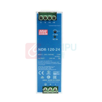 明纬 开关电源 NDR-120 24V5A输出 导轨安装PFC