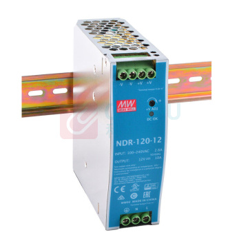 明纬 开关电源 NDR-120-12 12V10A输出 导轨安装PFC