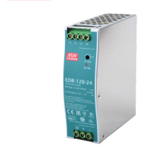 明纬 开关电源 EDR-120-24 24V 5A 输出电压:DC24V,额定电流:5A,额定功率:120W,输入电压范围:AC200240V,安装方法:导轨式安装