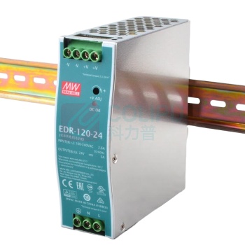 明纬 开关电源 EDR-120-24 24V 5A 输出电压:DC24V,额定电流:5A,额定功率:120W,输入电压范围:AC200240V,安装方法:导轨式安装