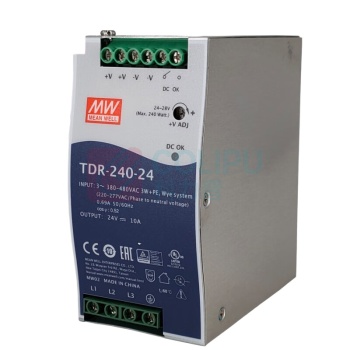 明纬 开关电源 TDR-240-24 三相导轨DIN