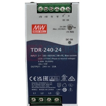 明纬 开关电源 TDR-240-24 三相导轨DIN