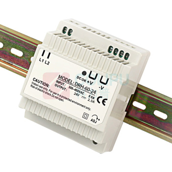 明纬 导轨开关电源 DRH-60-24 380v转24v