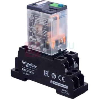 施耐德 Schneider 继电器 RXM2AB2BD+RXZE1M DC24V 8角12A,配底座