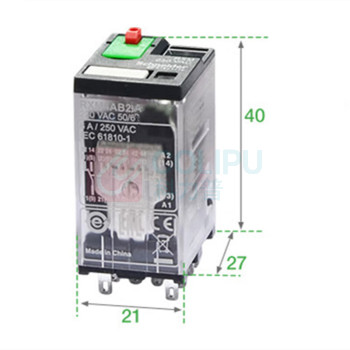 施耐德 Schneider 继电器 RXM4AB2BD DC24V 6A 14脚 电磁式中间继电器 4开4闭 14脚6A带LED灯