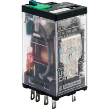 施耐德 Schneider 继电器 RXM2AB2BD DC24V 2开2闭 8脚12A带LED指示灯