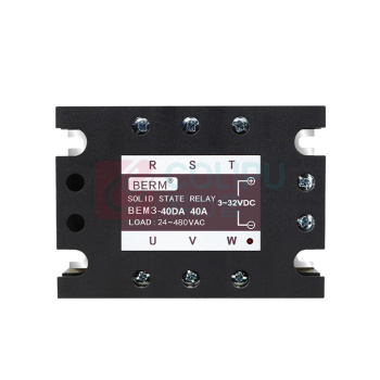 BERM BRM3 DA三相固态继电器 BRM3-40DA 电流:40A 控制端:3-24VDC 负载端:24-480VAC