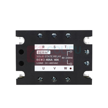 BERM BRM3 AA三相固态继电器 BRM3-25AA 电流:25A 控制端:80-250VAC 负载端:24-480VAC
