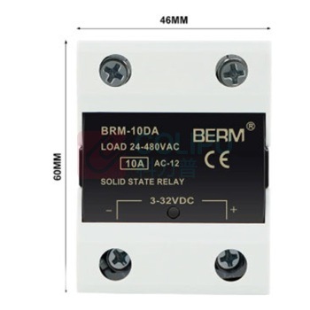 BERM 单相DA固态继电器 BRM-10DA 电流:10A 控制端:3~32VDC 负载端:24~480VAC