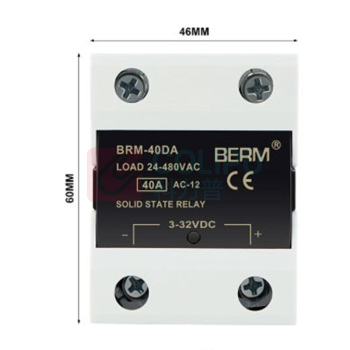 BERM 单相DA固态继电器 BRM-40DA 电流:40A 控制端:3~32VDC 负载端:24~480VAC