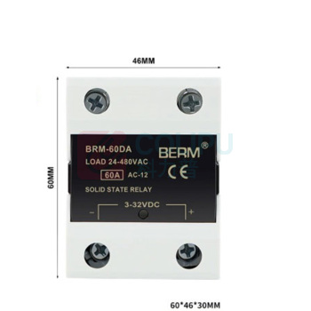 BERM 单相DA固态继电器 BRM-60DA 电流:60A 控制端:3~32VDC 负载端:24~480VAC