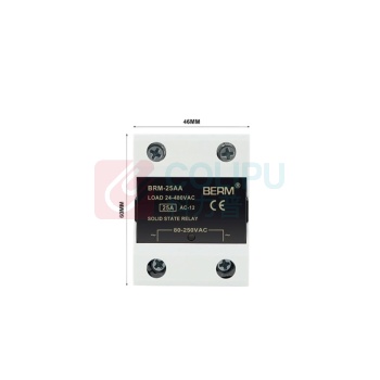 BERM 单相AA固态继电器 BRM-25AA 电流:25A 控制端:70~280VAC 负载端:24~480VAC