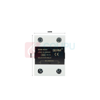 BERM 单相AA固态继电器 BRM-40AA 电流:40A 控制端:70~280VAC 负载端:24~480VAC
