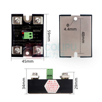 BERM 双路单控固态继电器 BERM-DK10DA 电流:10A 控制端:3-32VDC 负载端:24-480VAC