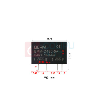 BERM 电路板式固态继电器 BRM-D480-5A 电流:5A 控制端:3-32VDC 负载端:24-480VAC