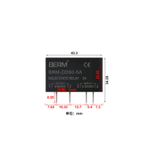 BERM 电路板式固态继电器 BRM-DD60-5A 电流:5A 控制端:3-325VDC 负载端:5-60VDC