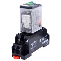 施耐德 Schneider 电气继电器套装 RXM2AB2BD+RXZE1M2C DC24V 中间继电器带底座 2开2闭 8脚12A带LED指示灯