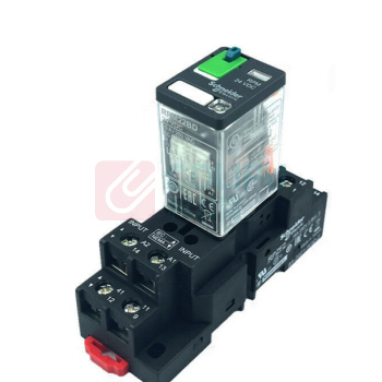 施耐德 Schneider 中间继电器(含底座) RPM22BD继电器套装 (2开2闭15A)宽8脚DC24V 