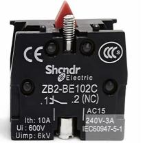 施耐德 Schneider 按钮辅助触点(常闭) ZB2-BE102C