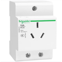 施耐德 Schneider 导轨插座 A9A06210 2P+E 10A 250VAC 3孔