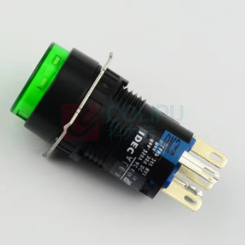 施耐德 Schneider A6系列圆形瞬时型照明按钮开关 AL6M-M14GC 安装直径16mm (绿色)